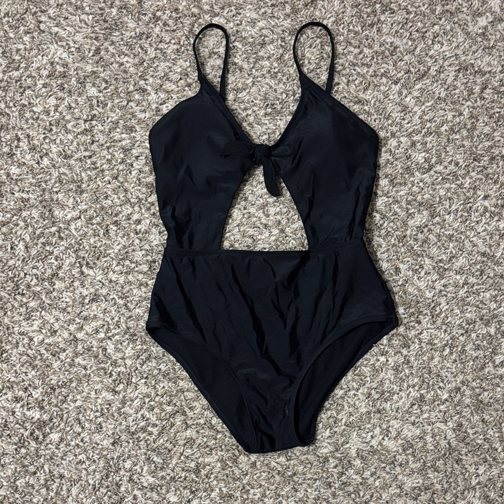 Black Cutout One-Piece Swimsuit